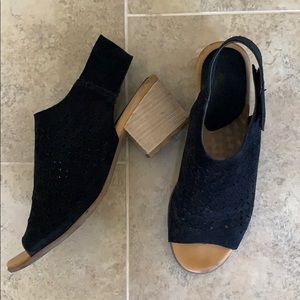 Black open toed sandals- lightly worn